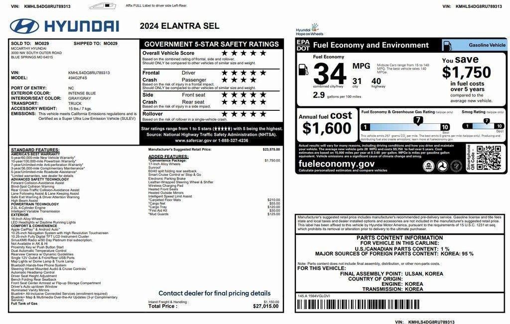2024 Hyundai Elantra SEL