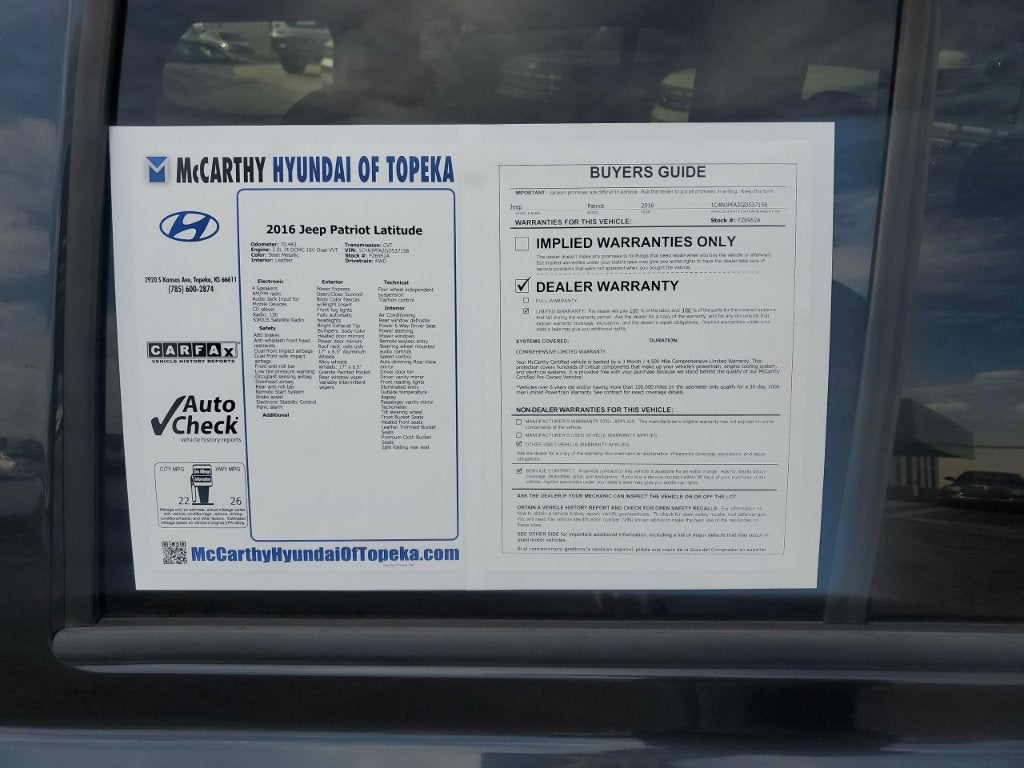 2016 Jeep Patriot Latitude