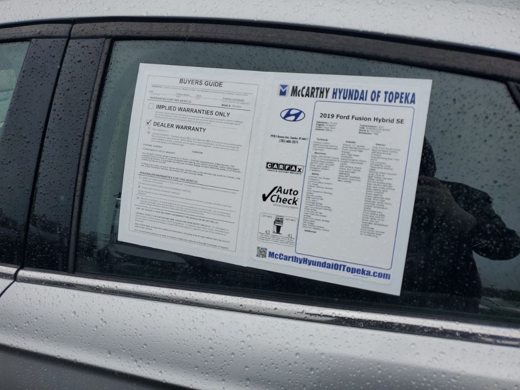 2019 Ford Fusion Hybrid SE