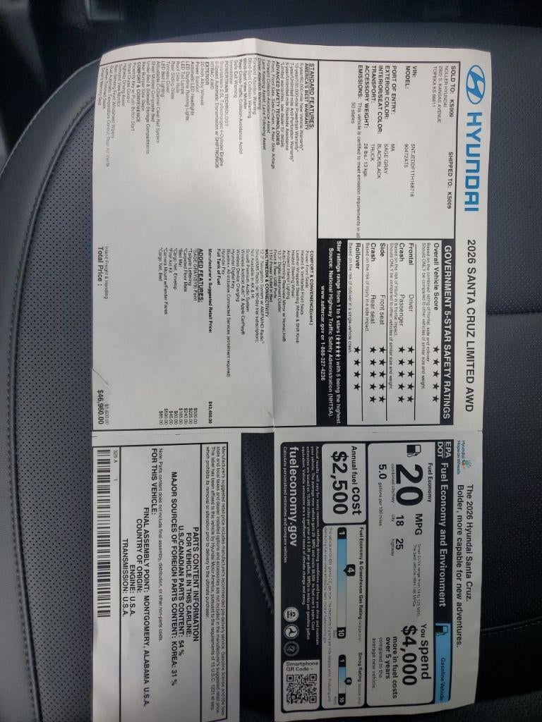 2026 Hyundai Santa Cruz Limited