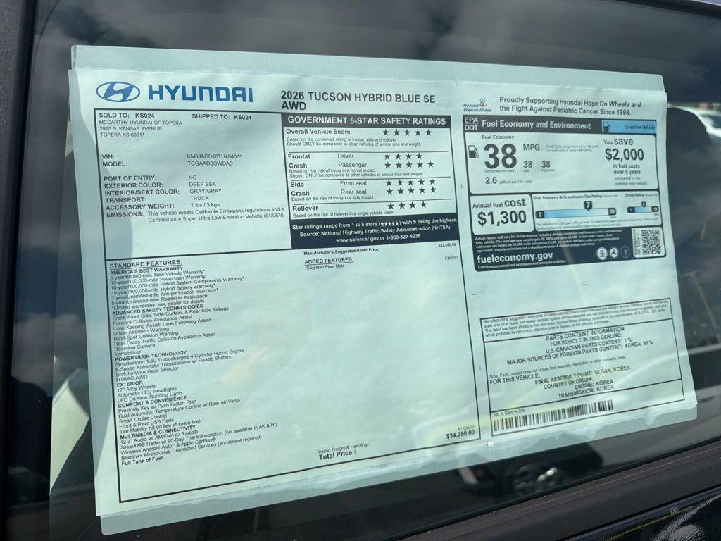 2026 Hyundai Tucson Hybrid Blue