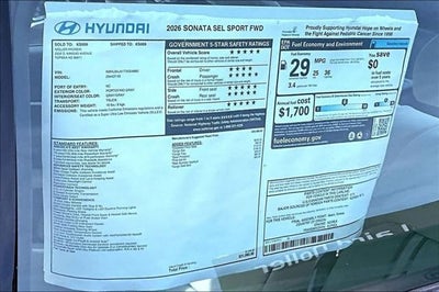 2026 Hyundai Sonata SEL Sport
