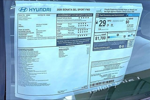 2026 Hyundai Sonata SEL Sport