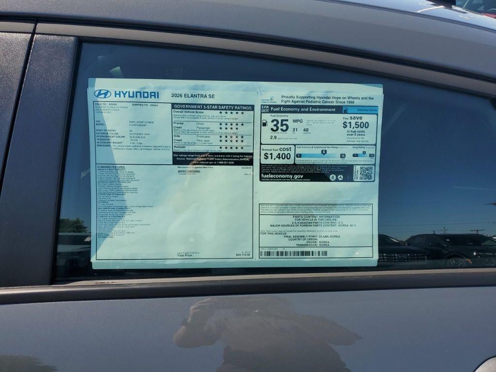 2026 Hyundai Elantra SE