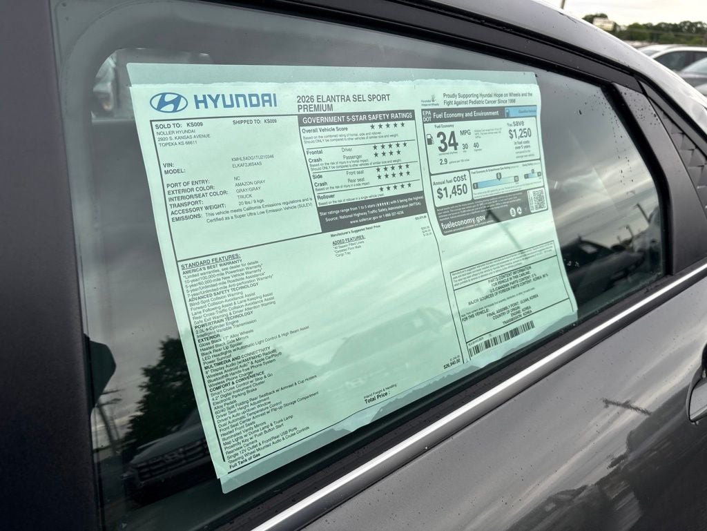 2026 Hyundai Elantra SEL Sport Premium