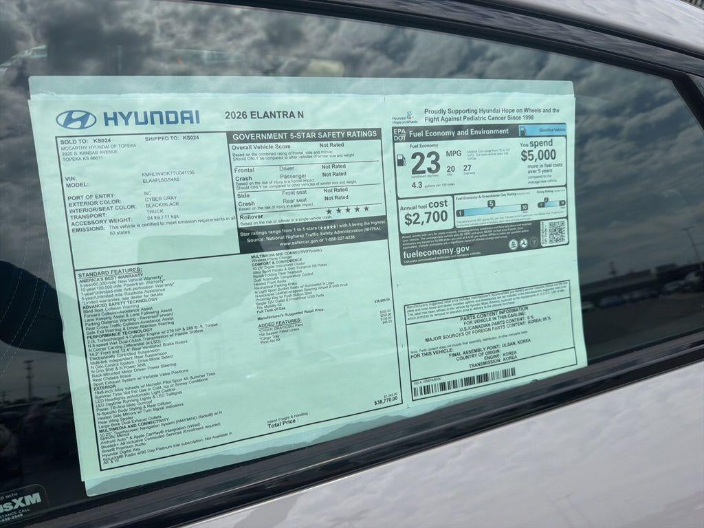 2026 Hyundai Elantra N Sedan